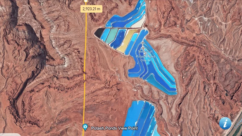 18 Amazing and Mysterious Locations on Google Earth (with coordinates) 12 Potash Ponds