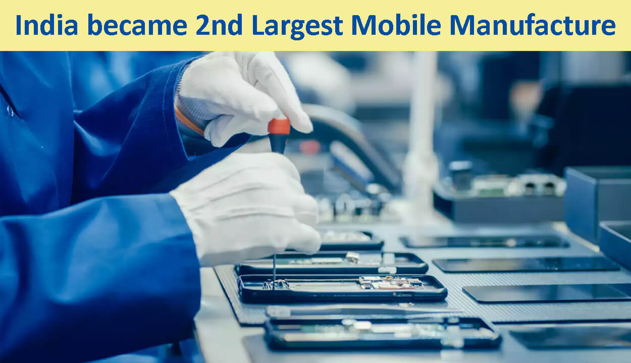India became 2nd Largest Mobile Manufacture in the World