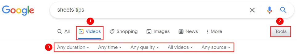 Google Advance Search Tricks 2025 8 Google filter video results