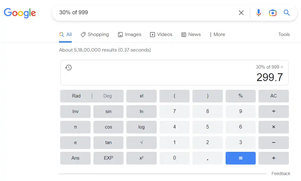 Google Advance Search Tricks 2025 10 google calculator
